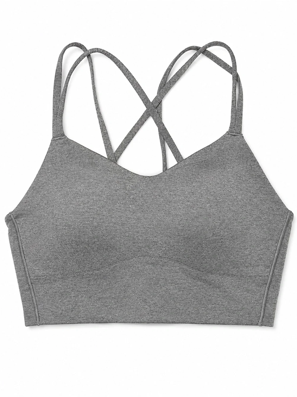 NWOT Lululemon Gray Strappy Longline Sports Bra Crossback Size 4